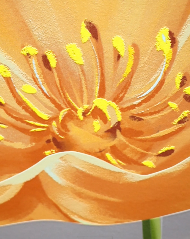 กรอบรูปฮวงจุ้ย OWLS WALLPAPERS GOLDEN TULIPS ขนาด 80X120CM