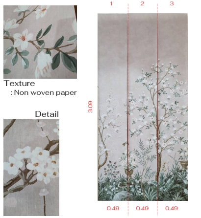 วอลเปเปอร์ OWLS WALLPAPERS ลาย MAGNOLIA GARDEN ขนาด 1.47 X 3.09 เมตร