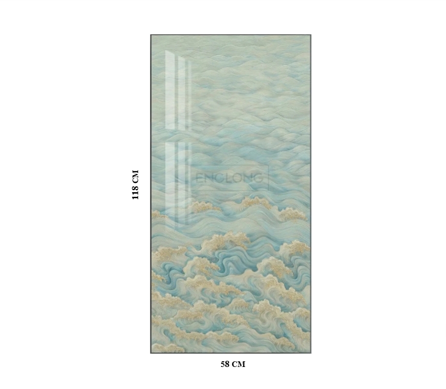 กรอบรูปฮวงจุ้ย OWLS WALLPAPERS FLOWING WATER ขนาด 58X118CM._0