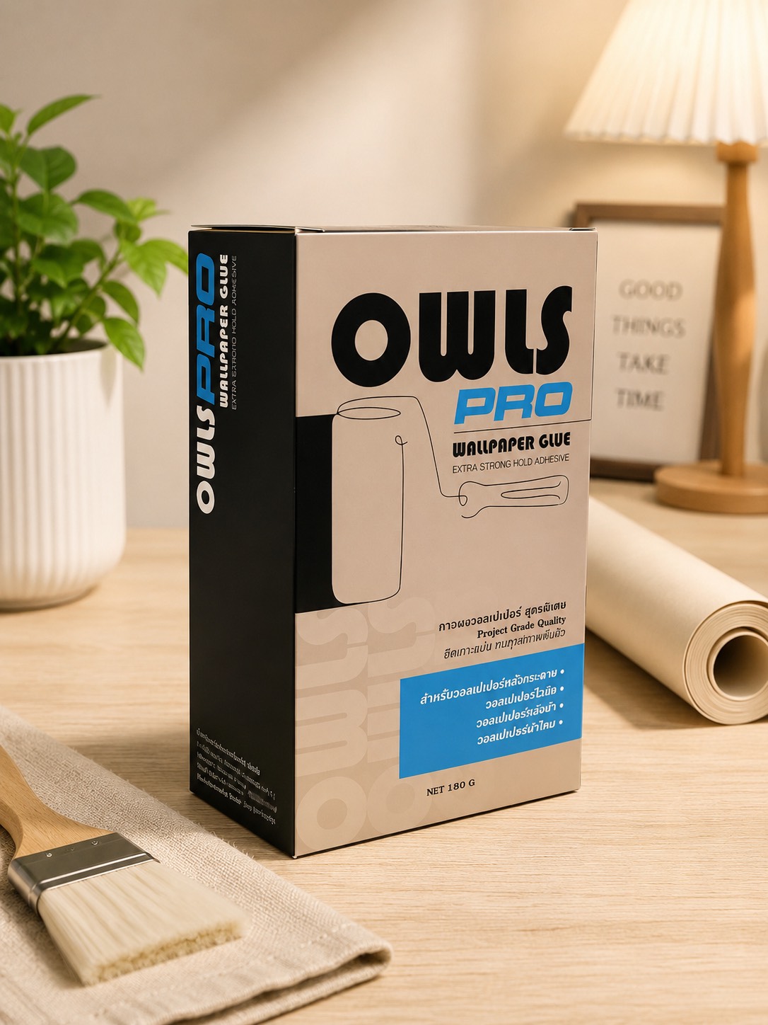 กาวติดวอลเปเปอร์สูตรเข้มข้น OWLS PRO ขนาด 180 กรัม_1