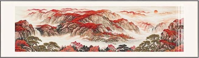 กรอบรูปฮวงจุ้ย OWLS WALLPAPERS THE RED CLIFF MOUNTAIN OF FORTUNE ขนาด 58X198CM._1