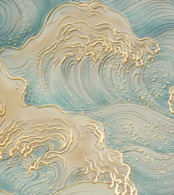 กรอบรูปฮวงจุ้ย OWLS WALLPAPERS FLOWING WATER ขนาด 58X118CM._3