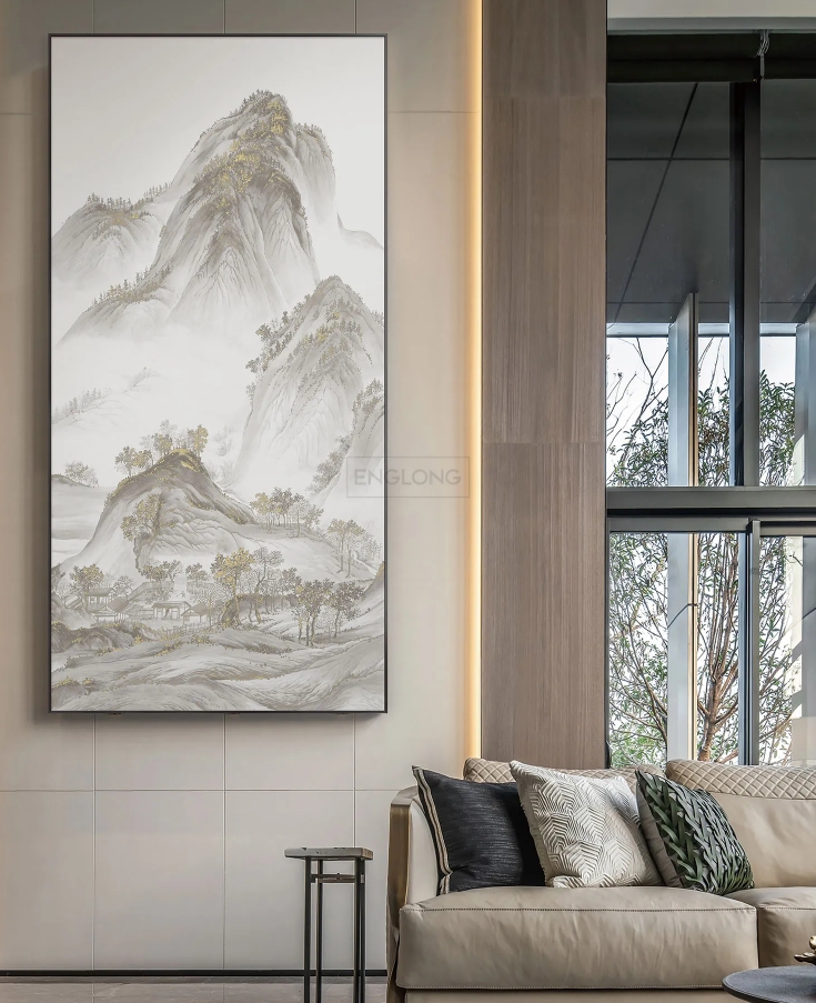 กรอบรูปฮวงจุ้ย OWLS WAALLPAPERS RIVERS AND MOUNTAINS ขนาด 78X158CM._5