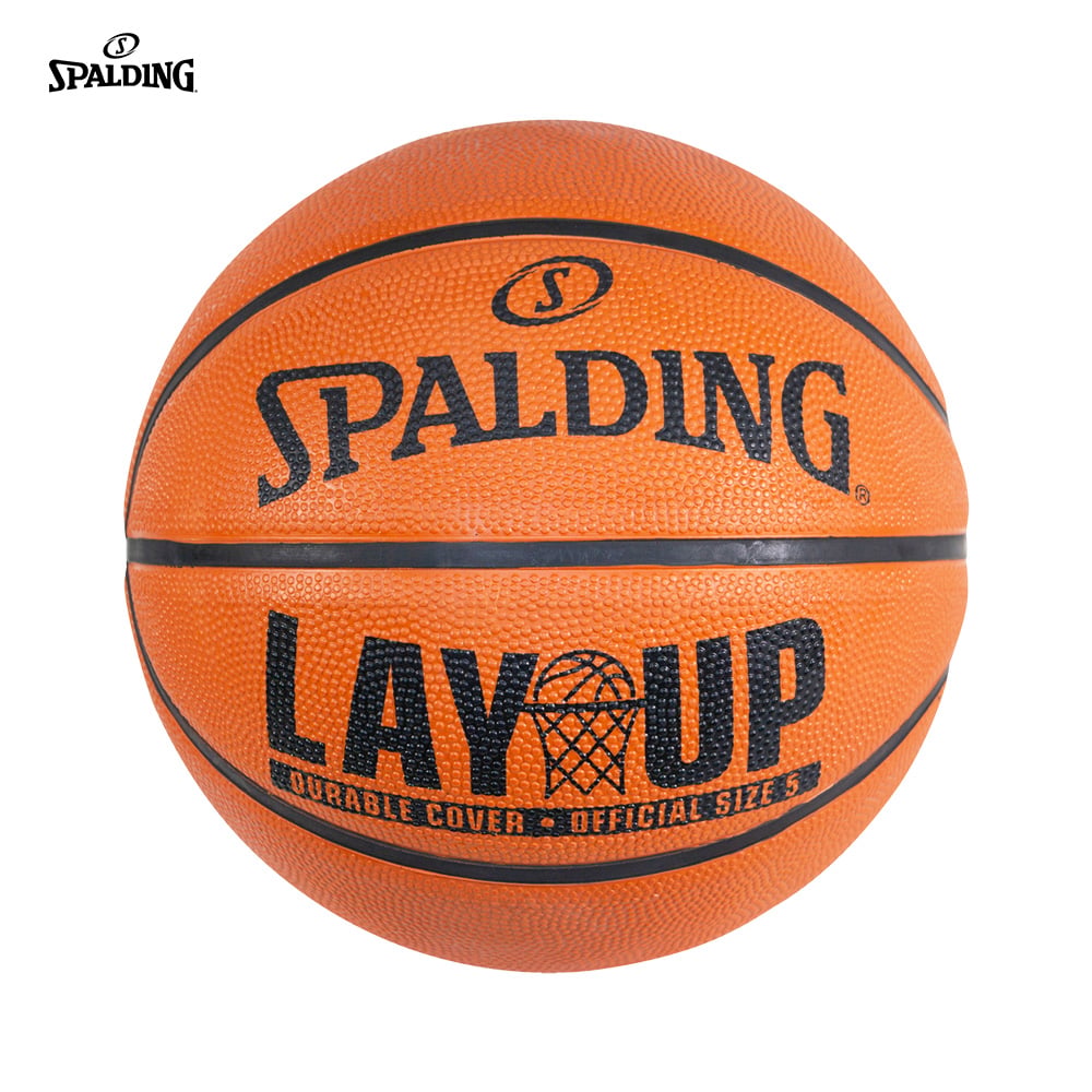 ลูกบาส SPALDING รุ่น LAY UP ลูกบาสเกตบอลยาง ไม่เเถมที่สูบลม เบอร์ 5