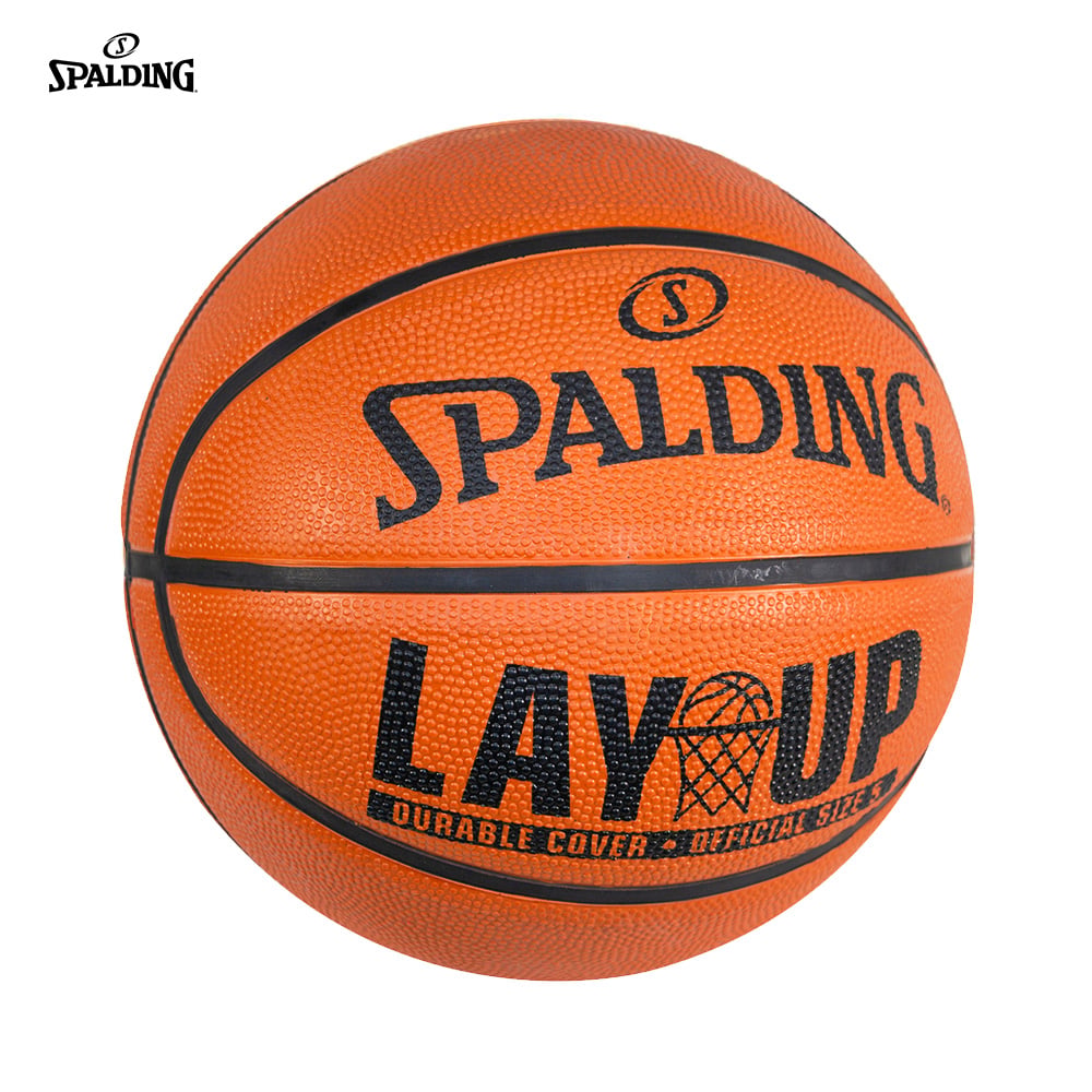 ลูกบาส SPALDING รุ่น LAY UP ลูกบาสเกตบอลยาง ไม่เเถมที่สูบลม เบอร์ 5