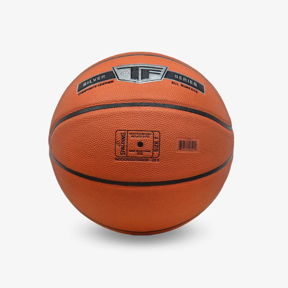 ลูกบาส SPALDING รุ่น TF-SILVER ลูกบาสเกตบอล หนัง PU, เบอร์ 7