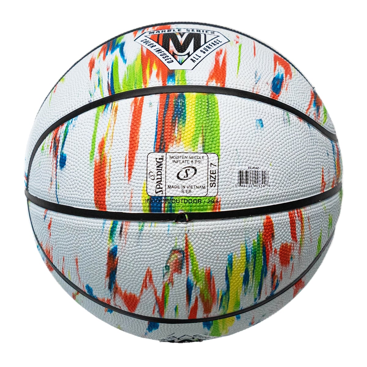 ลูกบาส SPALDING รุ่น MARBLE SERIES BLACK / WHITE ลูกบาสเกตบอลยาง, เบอร์ 7