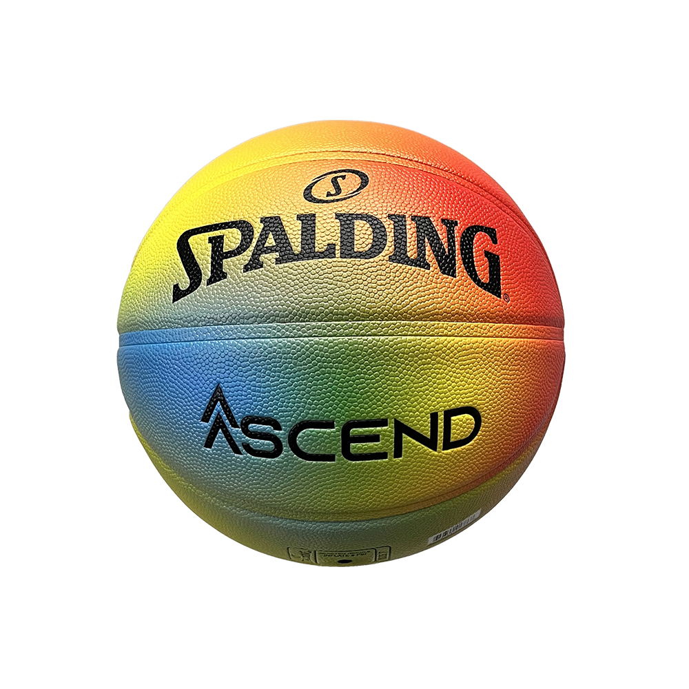 ลูกบาส SPALDING รุ่น ASCEND SERIES - BRIGHT RAINBOW ลูกบาสเกตบอล หนัง PU, เบอร์ 7
