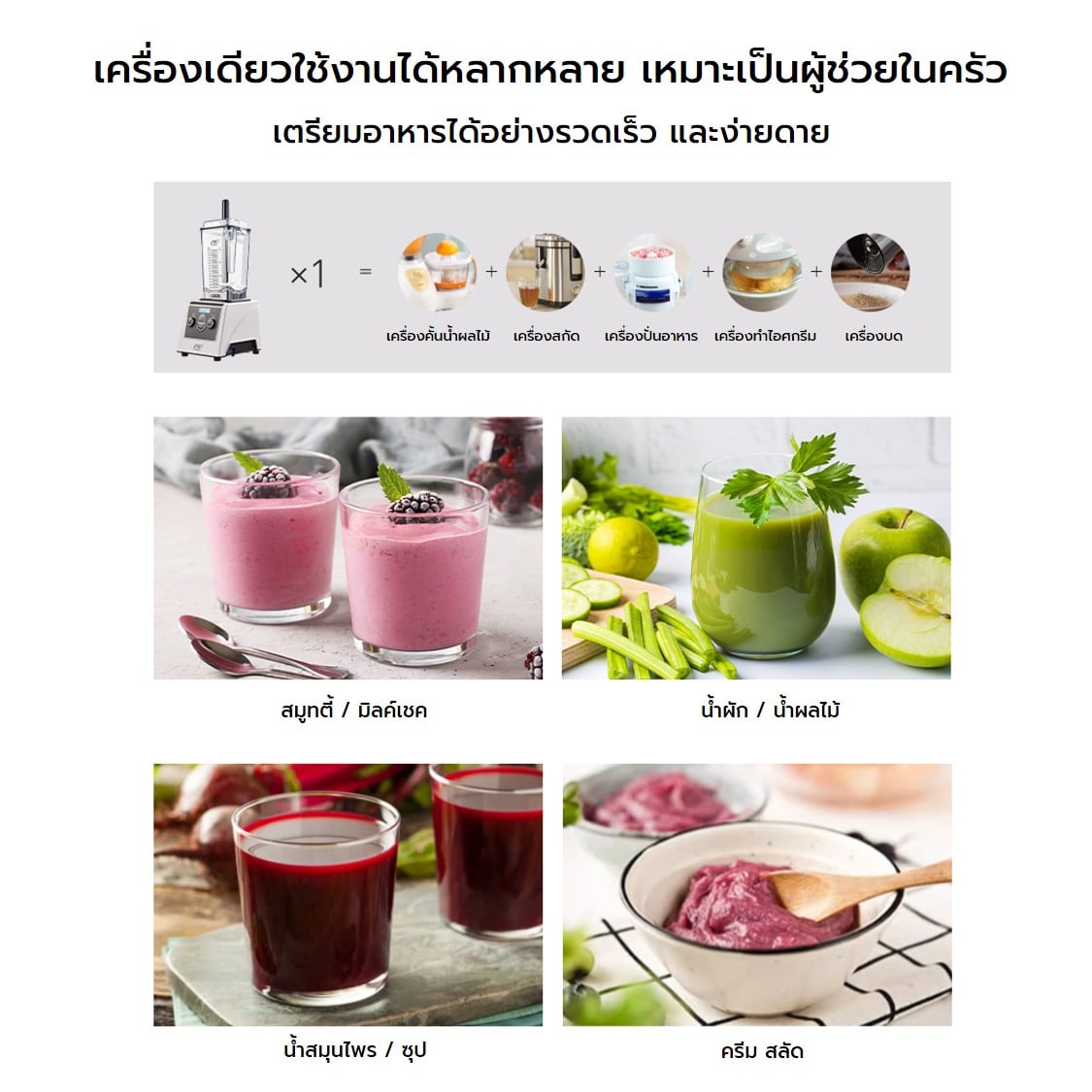 เครื่องปั่นอเนกประสงค์ JTC รุ่น 890 สีดำ_3