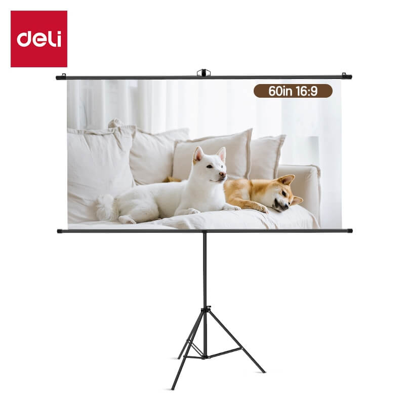 จอโปรเจคเตอร์ DELI ES900-BK-01 60นิ้ว สีดำ_0