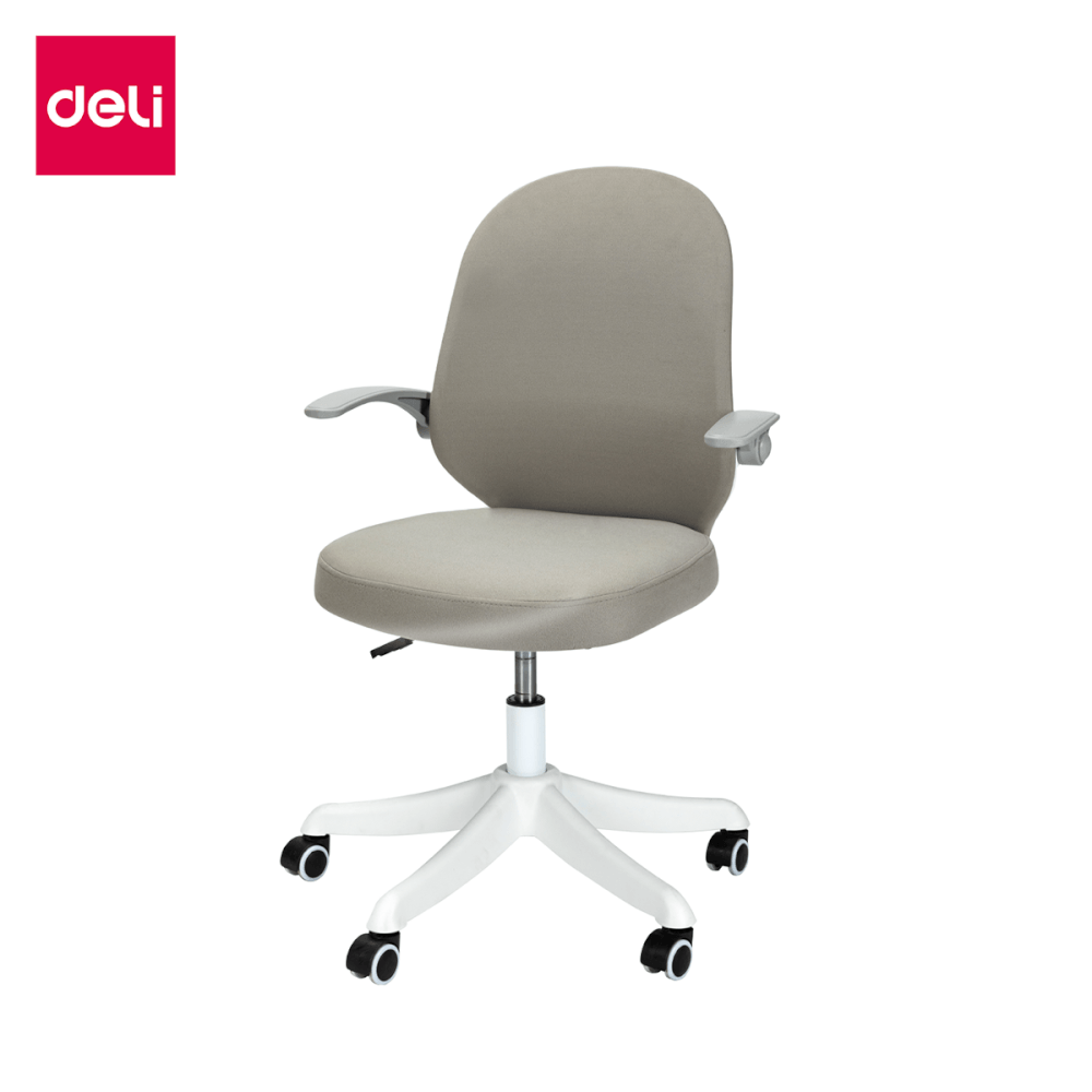 เก้าอี้ออฟฟิศ DELI E4942-WH-01 พนักพิงโค้ง สีเทา