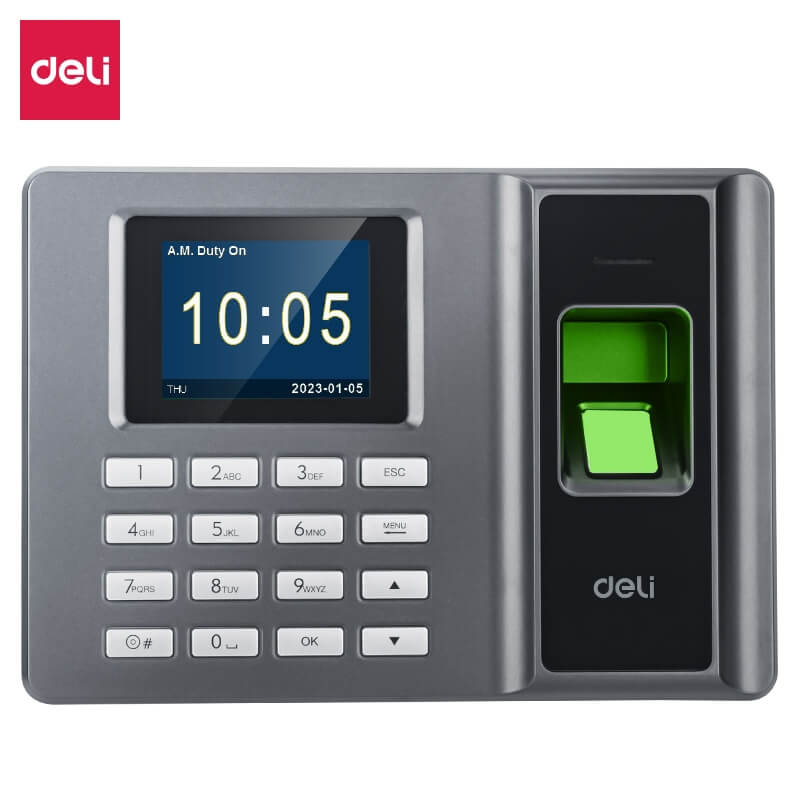เครื่องสแกนลายนิ้วมือ DELI ES152-BK-01 สแกนนิ้วมือ สีเทา