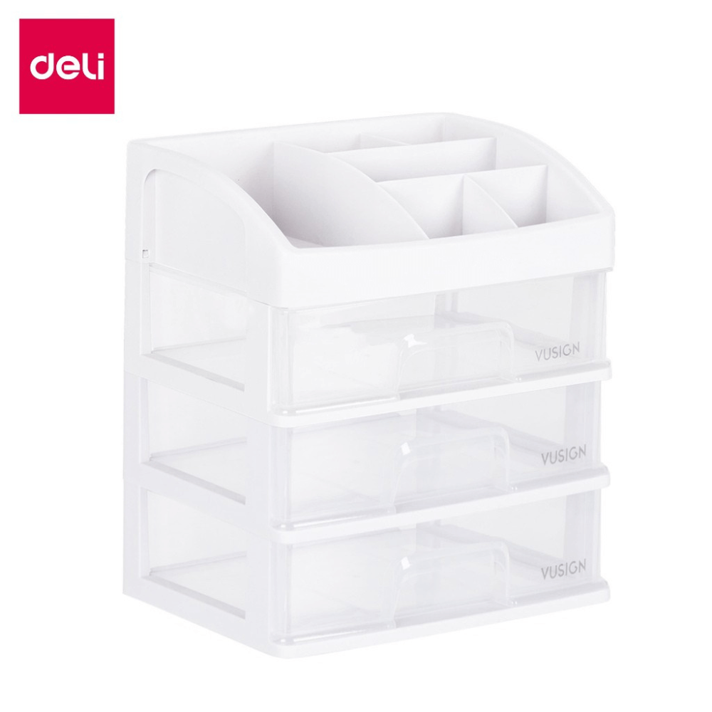 ชั้นวางเครื่องสำอางค์ DELI VS564-WH-01 3 ชั้น 23.5X17X27 ซม.