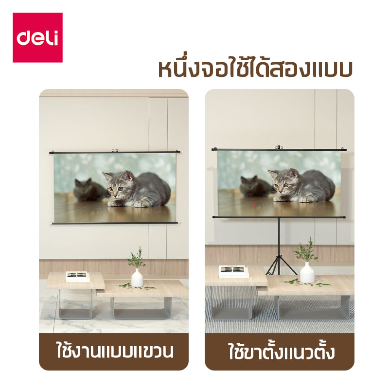 จอโปรเจคเตอร์ DELI ES900-BK-01 60นิ้ว สีดำ_1