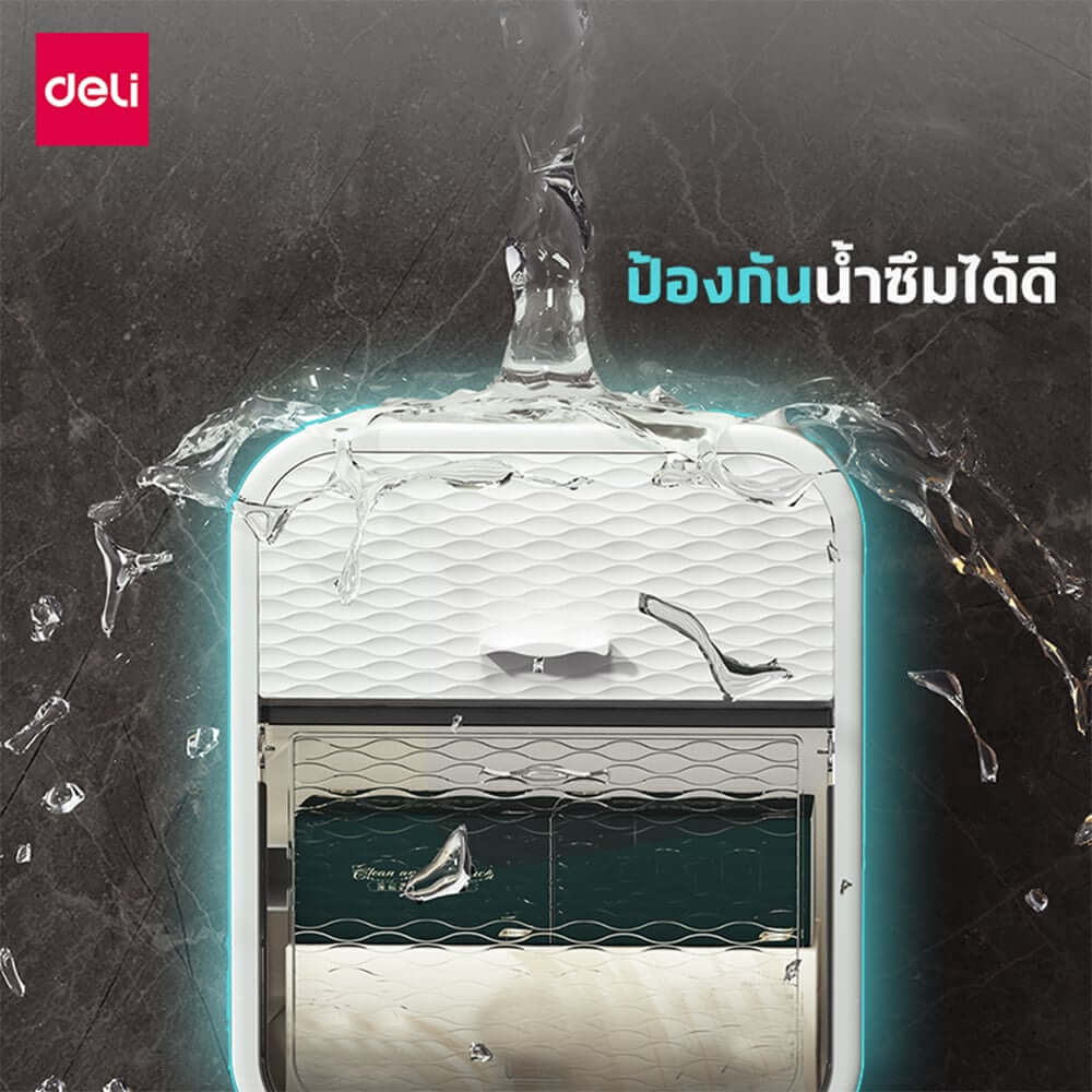 กล่องกระดาษทิชชู่ DELI VS1232-WH-01 ขนาด 13X19X23ซม. สีขาว_2