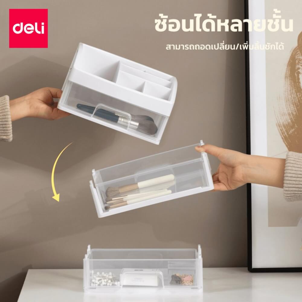 ชั้นวางเครื่องสำอางค์ DELI VS561-WH-01 3 ชั้น 22X16X25 ซม.