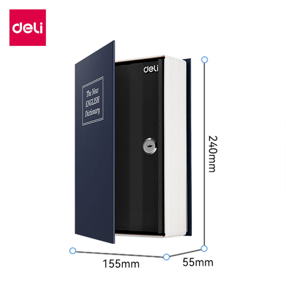 เซฟสมุด เซฟหนังสือ DELI ET641-BL-01 กุญแจ_6