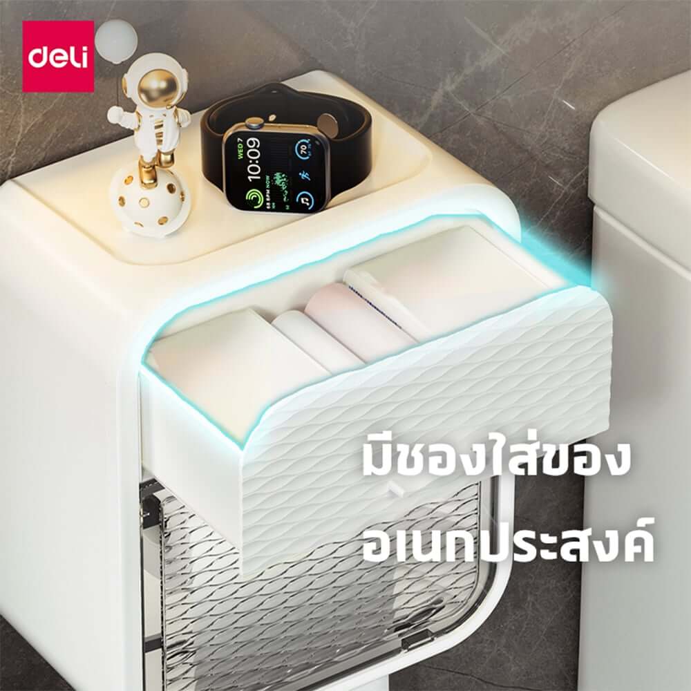 กล่องกระดาษทิชชู่ DELI VS1232-WH-01 ขนาด 13X19X23ซม. สีขาว_9