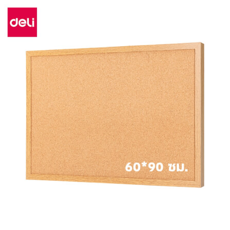 กระดานไม้ก๊อก DELI EV352-3-YL-01 ขนาด 60×90 ซม._0