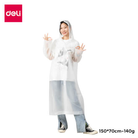 เสื้อกันฝน DELI VS4072-WH-01 สีใส_0
