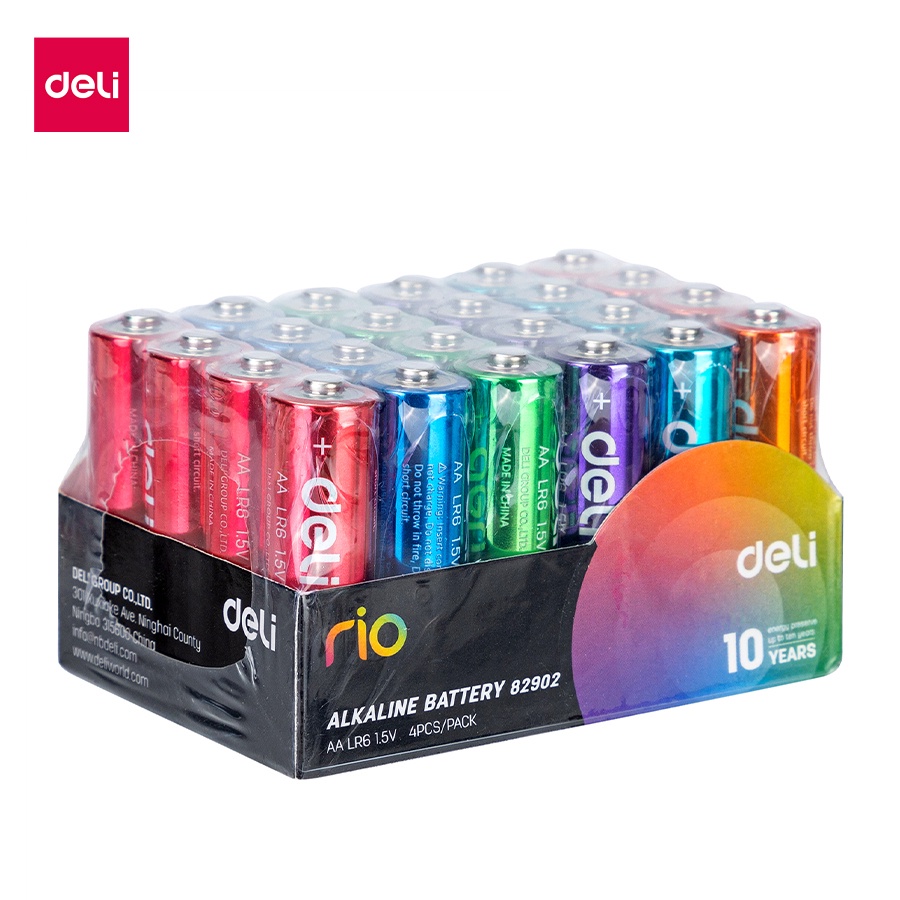 ถ่านอัลคาไลน์ AA DELI E82902-MX-01 24 ก้อน หลากสี_0