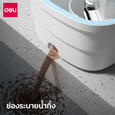 ชุดถังปั่นพร้อมไม้ม็อบ DELI VS1015-WH-01 สีฟ้า_4