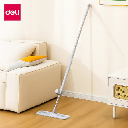 ไม้ม็อบไมโครไฟเบอร์ดันฝุ่น 2IN1 DELI VS1405-GR-01 ขนาด 10.5X36X128 ซม สีเทา_6