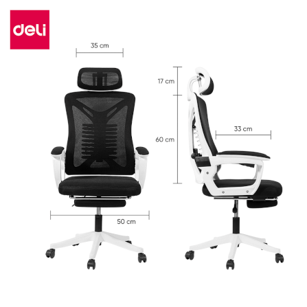เก้าอี้สุขภาพ DELI E4935-BK-01 เอนได้ถึง 120° สีดำ_6