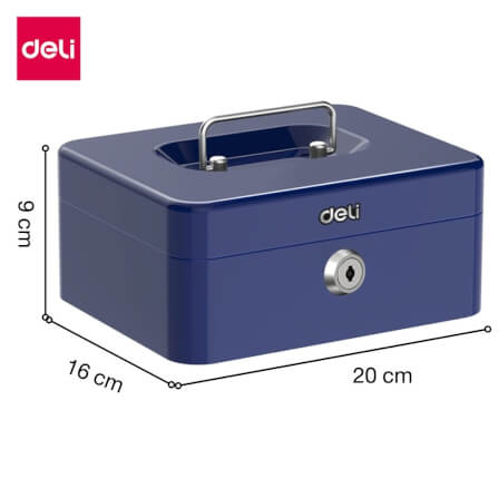 กล่องเหล็กเก็บเงิน DELI ET503-BL-01 กุญแจ สีน้ำเงิน_6