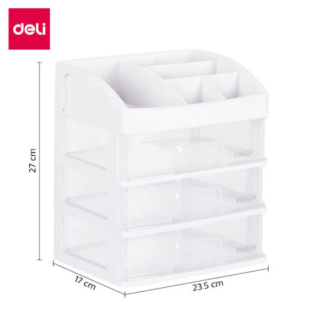 ชั้นวางเครื่องสำอางค์ DELI VS564-WH-01 3 ชั้น 23.5X17X27 ซม._7