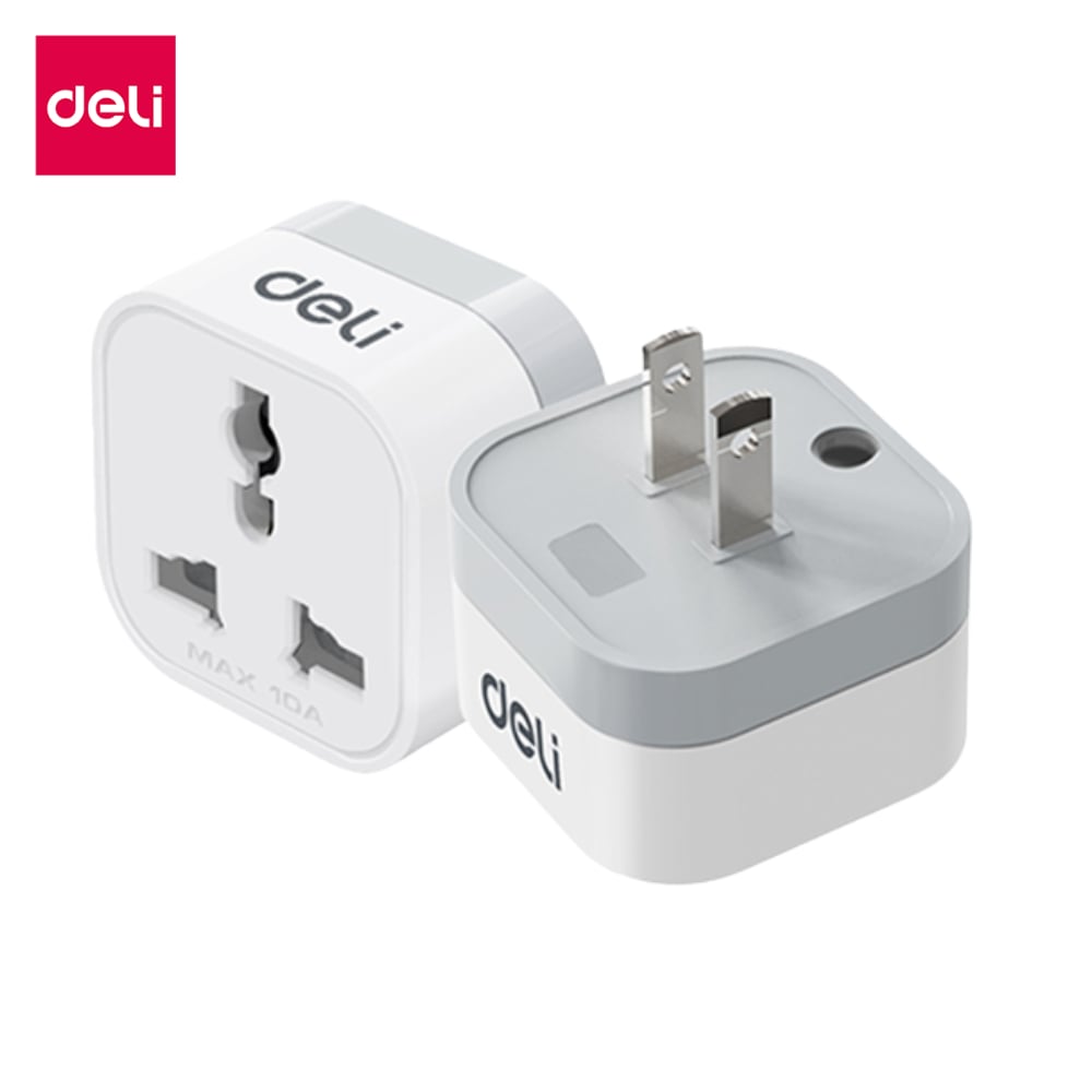 ปลั๊กอแดปเตอร์ DELI ET738US-WH-01 มาตรฐานอเมริกา_0