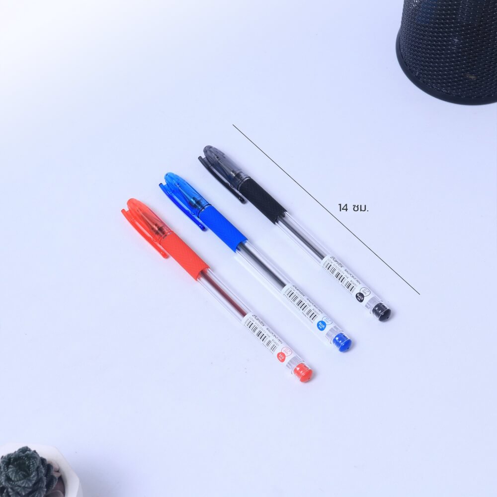 ปากกาลูกลื่น DELI BG6001-RD-05 สีแดง 5แท่ง