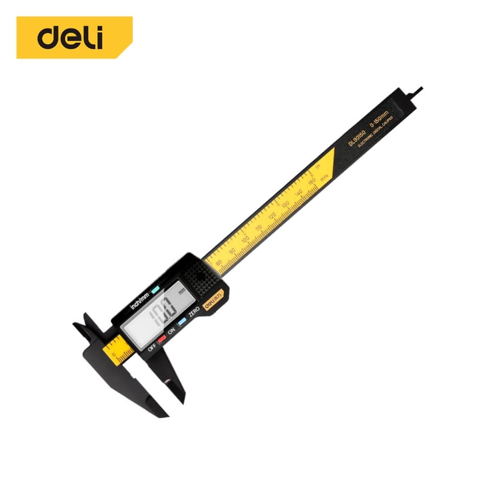 เวอร์เนียร์ DELI DL90150-BK-01 จอ LCD 6นิ้ว สีเหลือง_0
