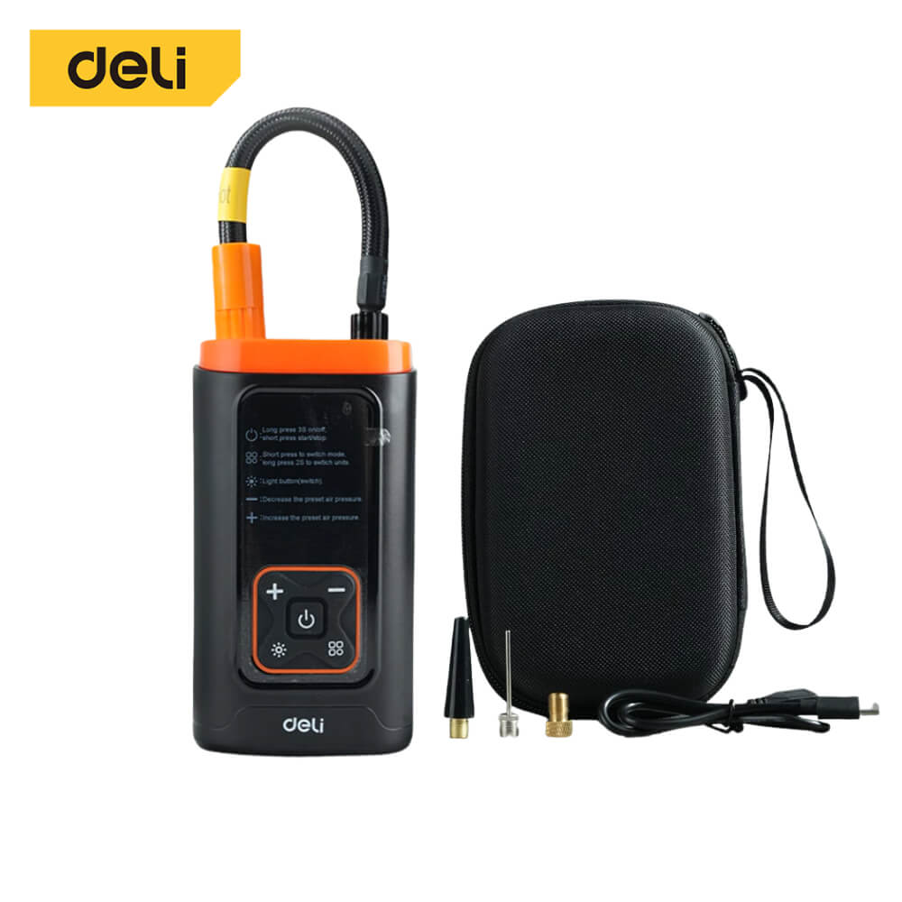 เครื่องสูบลมไฟฟ้า DELI EDL880101-BK-01 150PSI สีดำ-ส้ม
