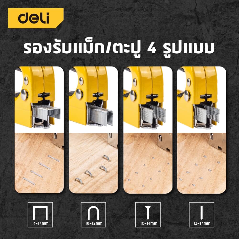 เครื่องยิงแม็ก DELI DL1313B-YL-01 สีเหลือง 4IN1_3