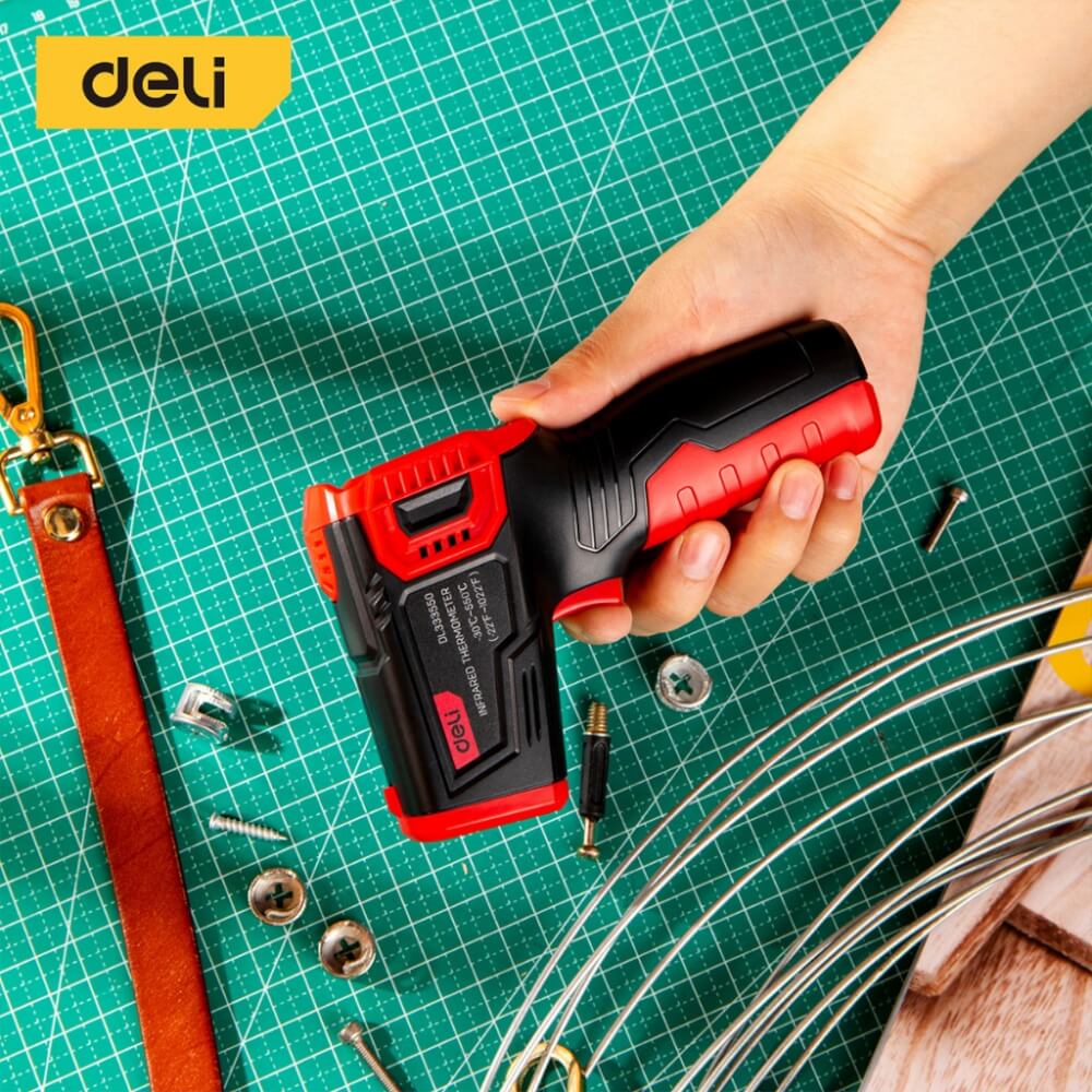 เครื่องวัดอุณหภูมิอินฟราเรด DELI EDL333550-YL-01 สีแดง_3