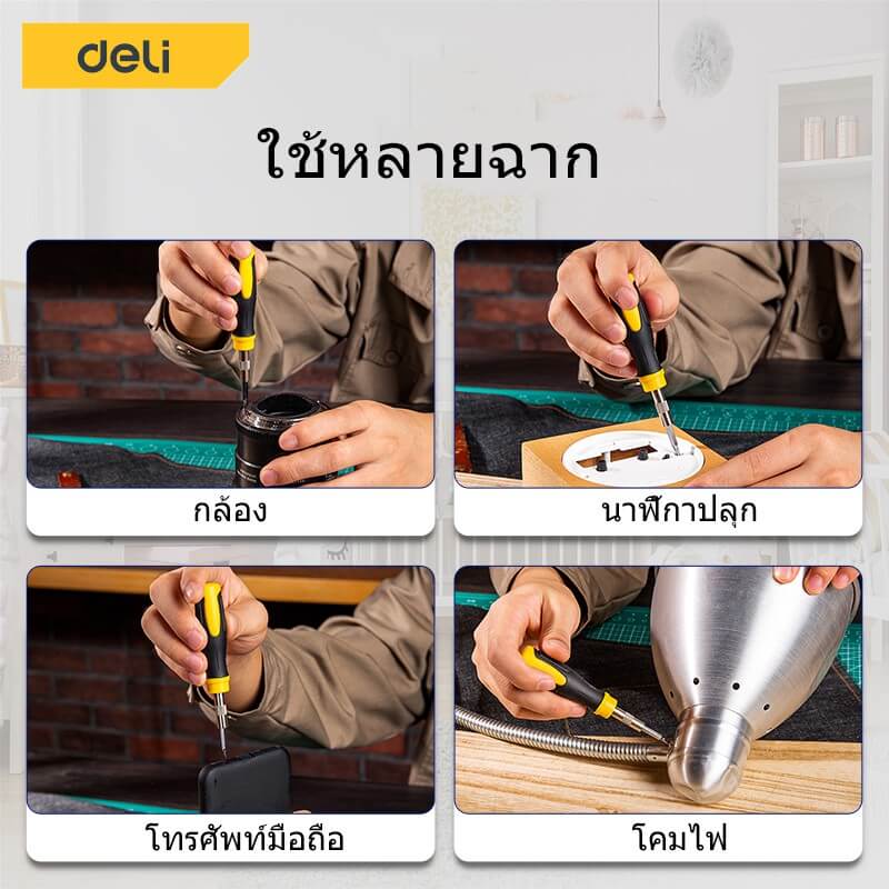 ชุดไขควงเปลี่ยนหัว DELI DL1021D-YL-01 21ชิ้น_5