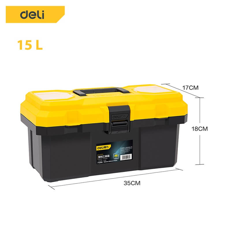 กล่องเครื่องมือช่าง DELI DL432615-YL-01 ขนาด 35X18X17ซม สีเหลือง_7