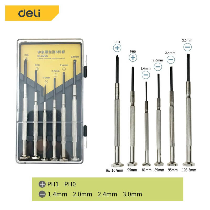 ไขควงซ่อมนาฬิกา DELI EDL3206-SL-01 6ชิ้น_10