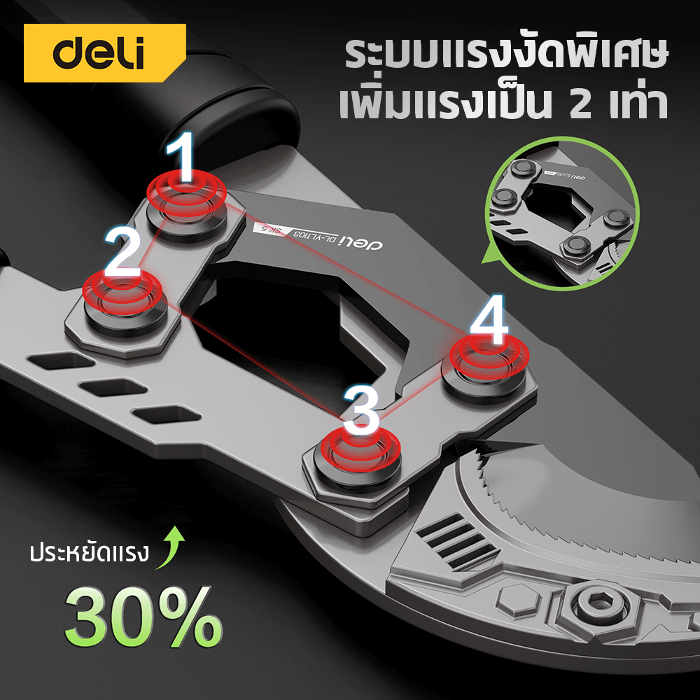 กรรไกรตัดกิ่งไม้ด้ามยาว DELI EDL-YL1101-GN-01 68 ซม._9