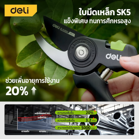 กรรไกรตัดกิ่ง DELI EDL-YL0003-GN-01 8 นิ้ว_2