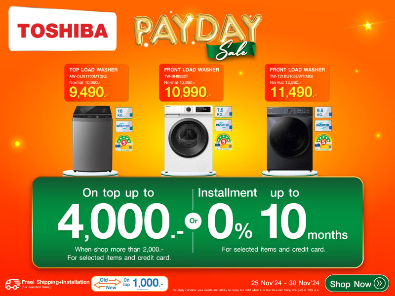 TOSHIBA PAYDAY SALE WASHER