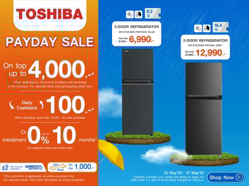 TOSHIBA PAYDAY SALE REFRIGERATORS