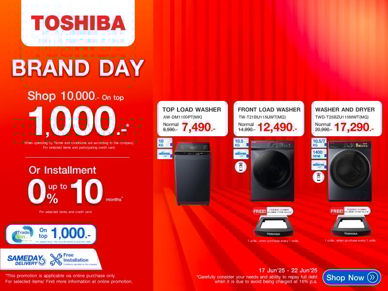 TOSHIBA WASHER BRAND DAY