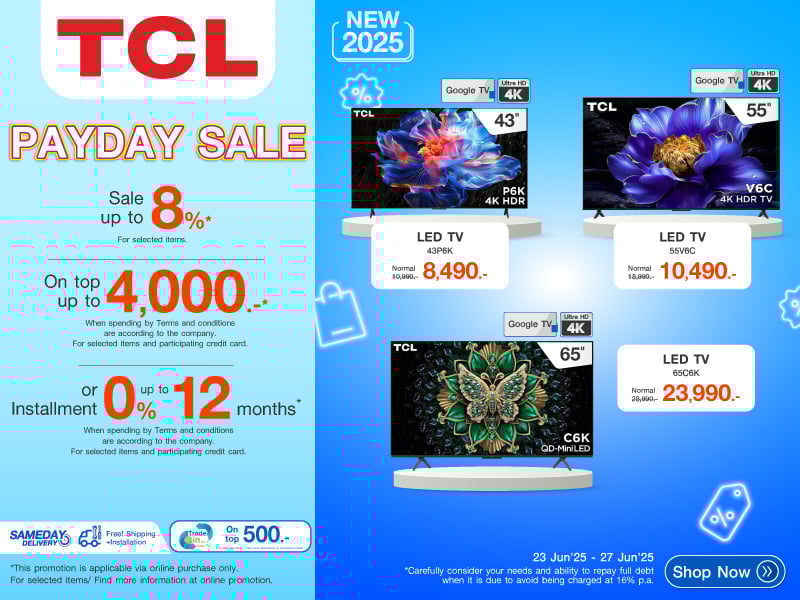TV TCL PAYDAY SALE