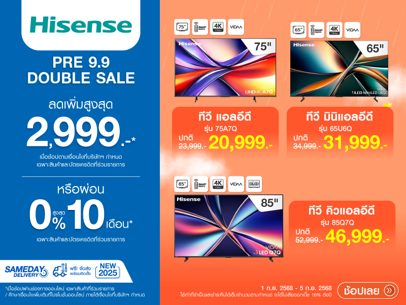 TV HISENSE PRE 9.9 DOUBLE SALE