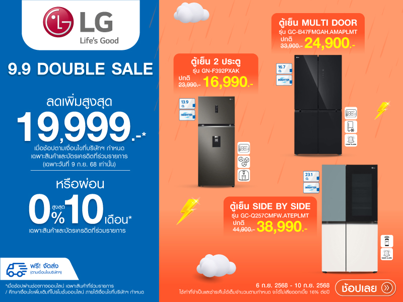 9.9 DOUBLE SALE REFRIGERATOR LG