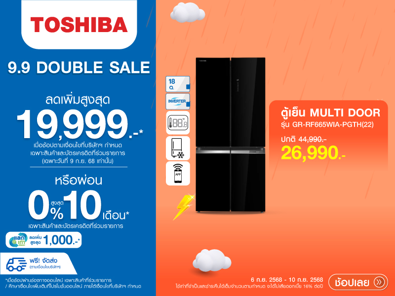 REFRIGERATOR TOSHIBA 9.9 DOUBLE SALE