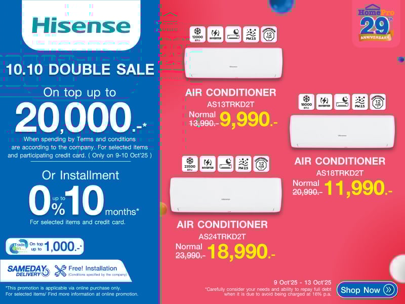 AIR HISENSE 10.10 DOUBLE SALE