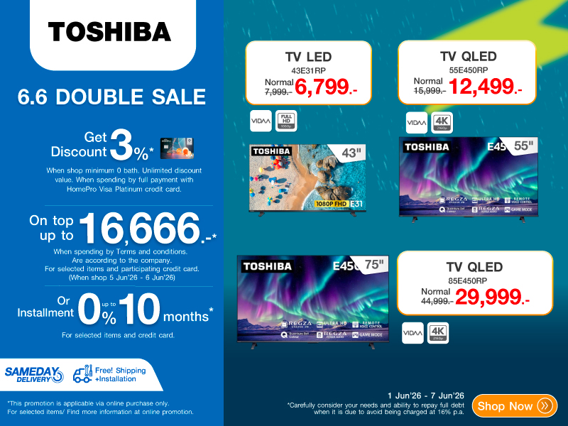 TOSHIBA TV 6.6 DOUBLE DAY